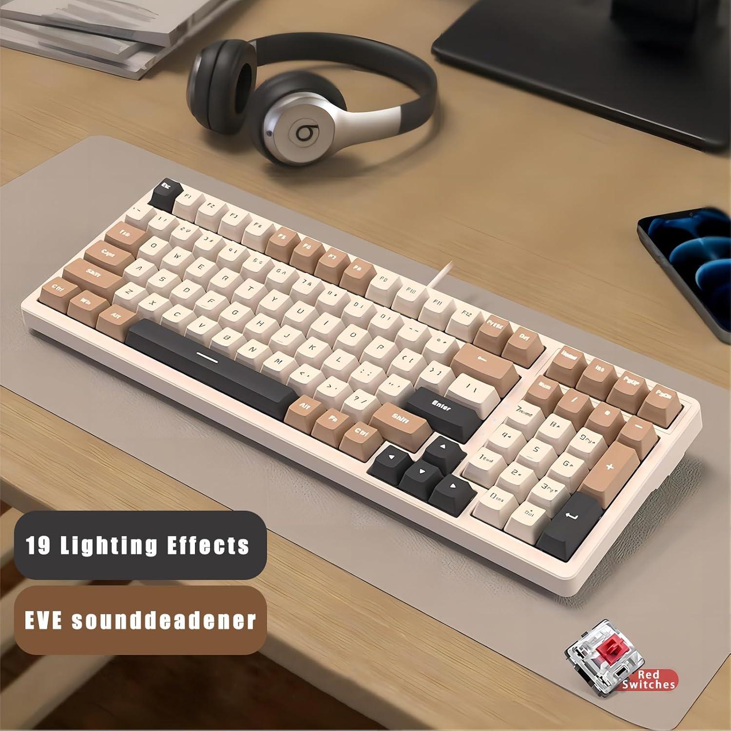 Teclado Mecánico Basaltech J80 TKL 100 Teclas RGB Interruptores Rojos