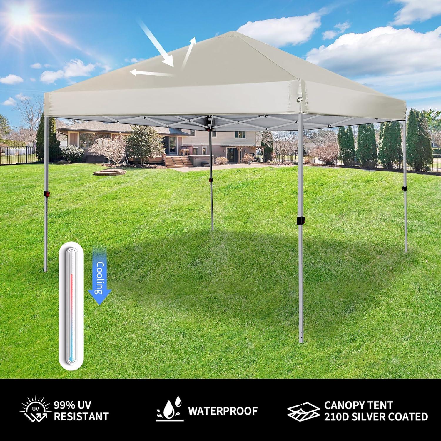 Carpa Plegable LANMOUNTAIN 2.44x2.44m Blanca, Resistente al Agua