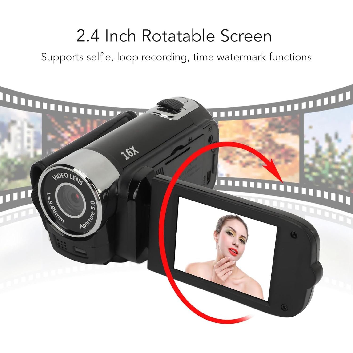 Cámara Digital Focket 16MP 1080P Pantalla 2.4" Zoom 16X