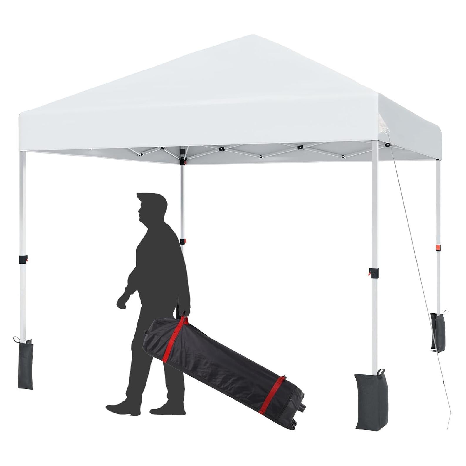 Toldo Plegable GarveeLife 3x3m Blanco con Altura Ajustable