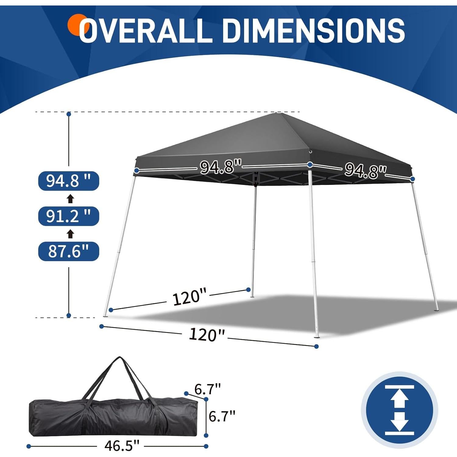 Carpa Gazebo Portátil WEI WEI GLOBAL 3x3m Impermeable