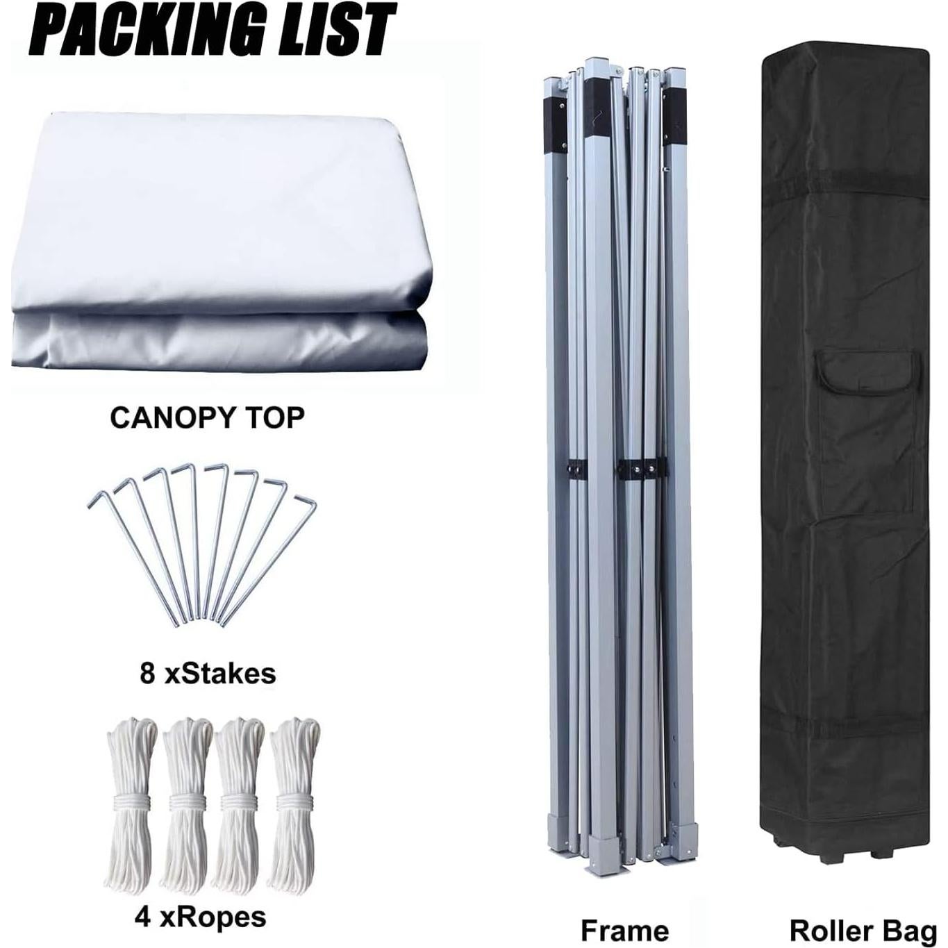 Carpa Plegable 3x3m DOIT Blanca Impermeable Ajustable