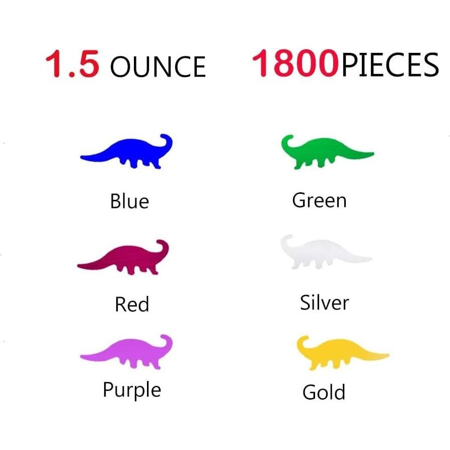 Confeti Dinosaurio JNSAXMI Metalizado 1900 Piezas Fiesta