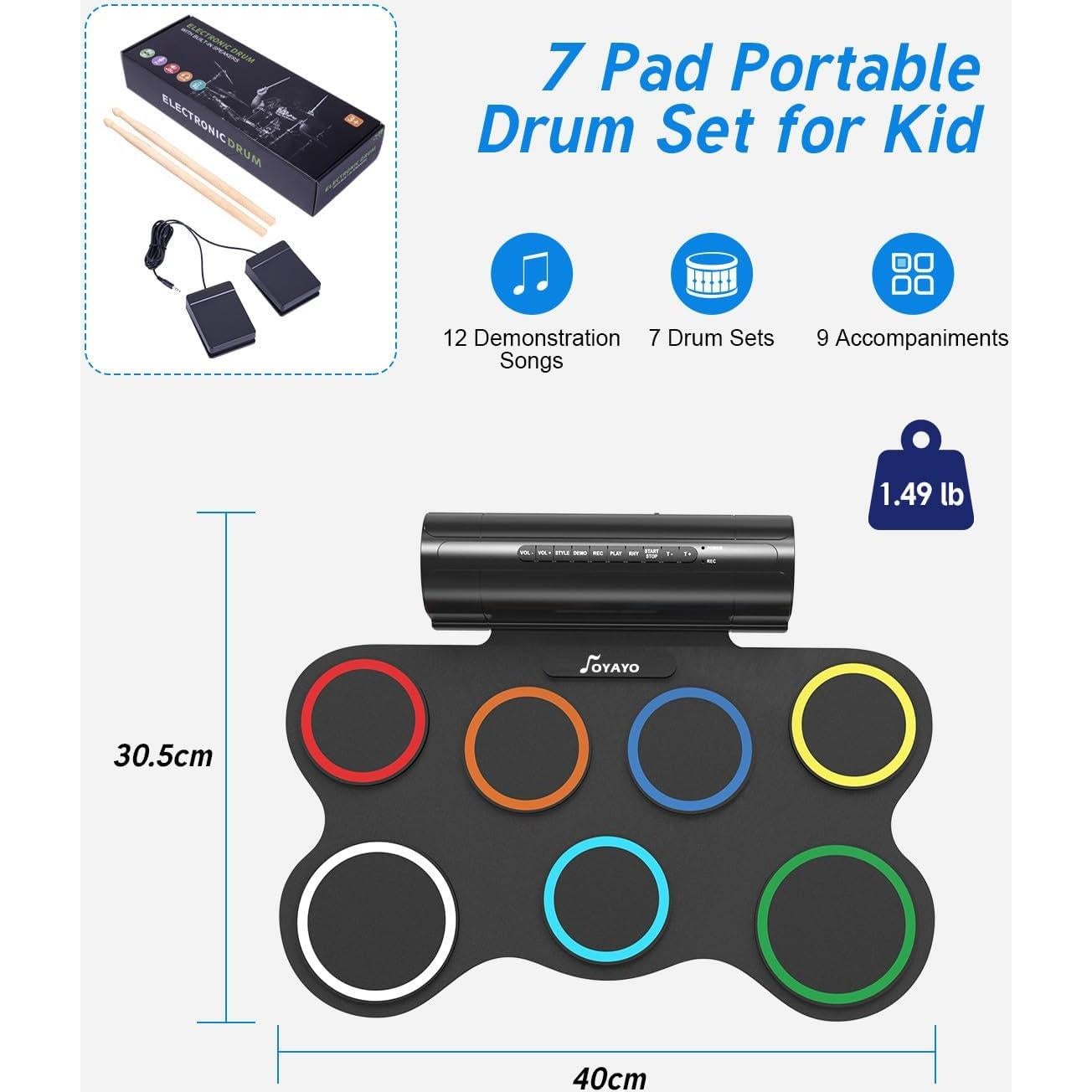 Batería Electrónica OYAYO 7 Almohadillas Recargable
