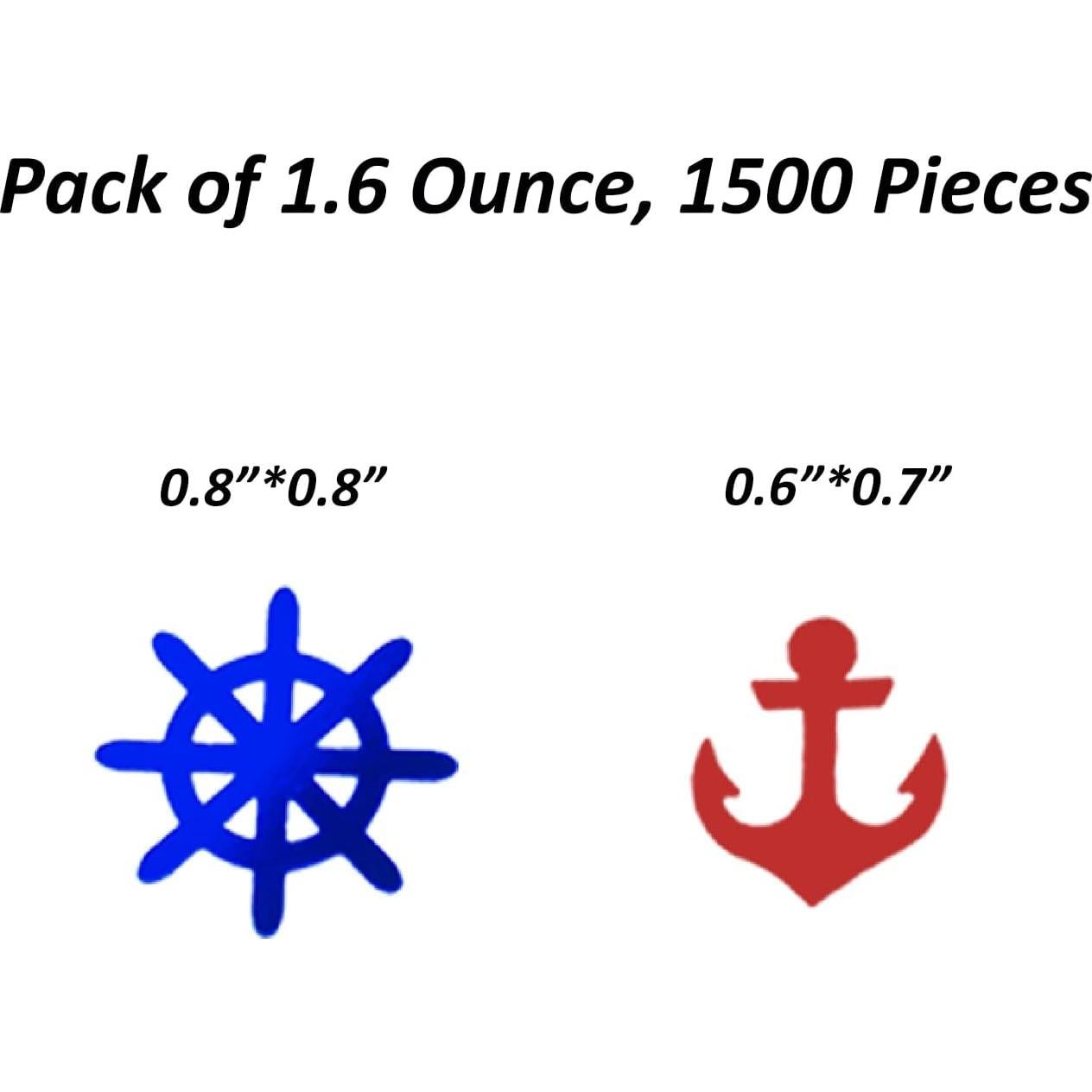 Confeti Nautical JNSAXMI Decoración Fiesta Metalizado 1500 Pzs