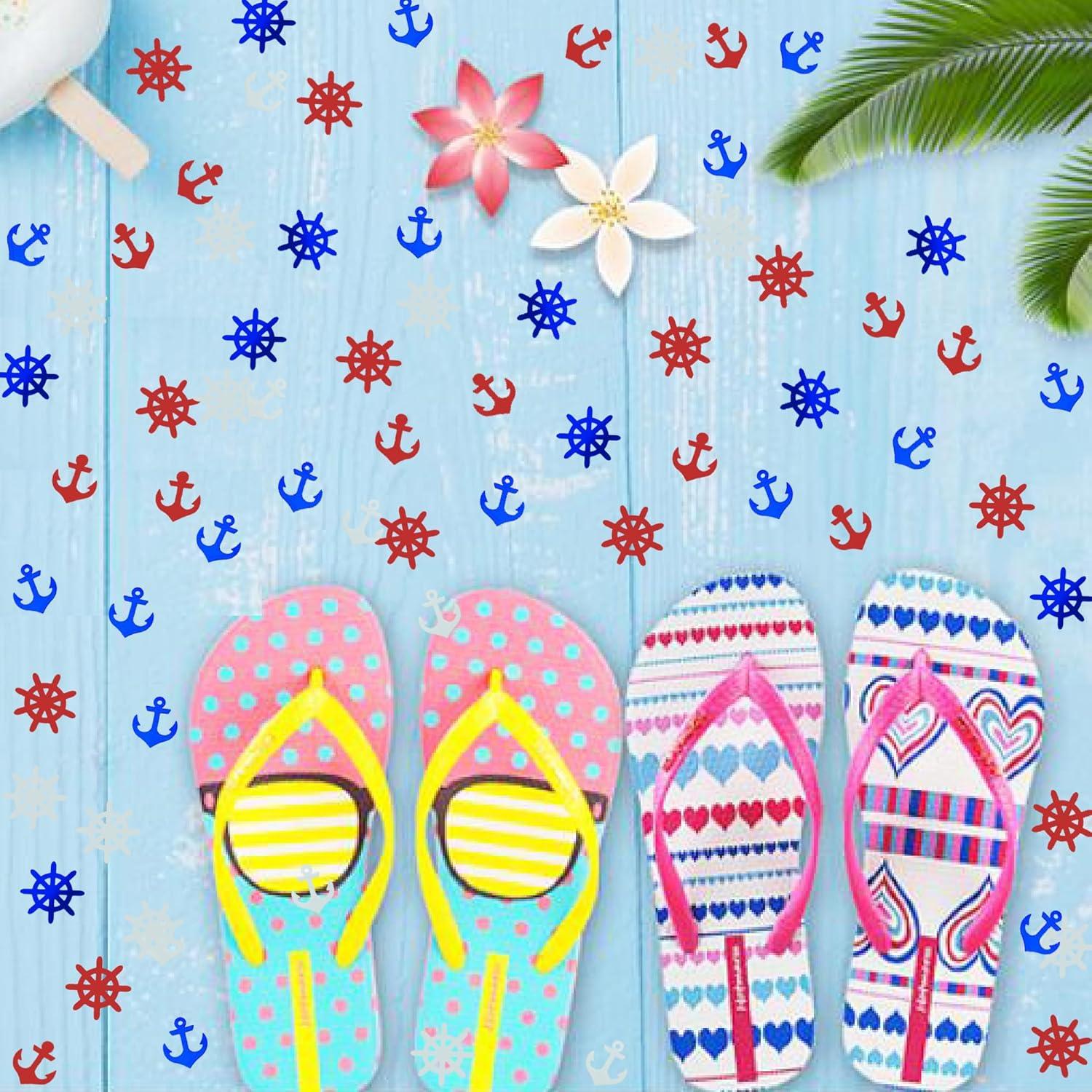 Confeti Nautical JNSAXMI Decoración Fiesta Metalizado 1500 Pzs