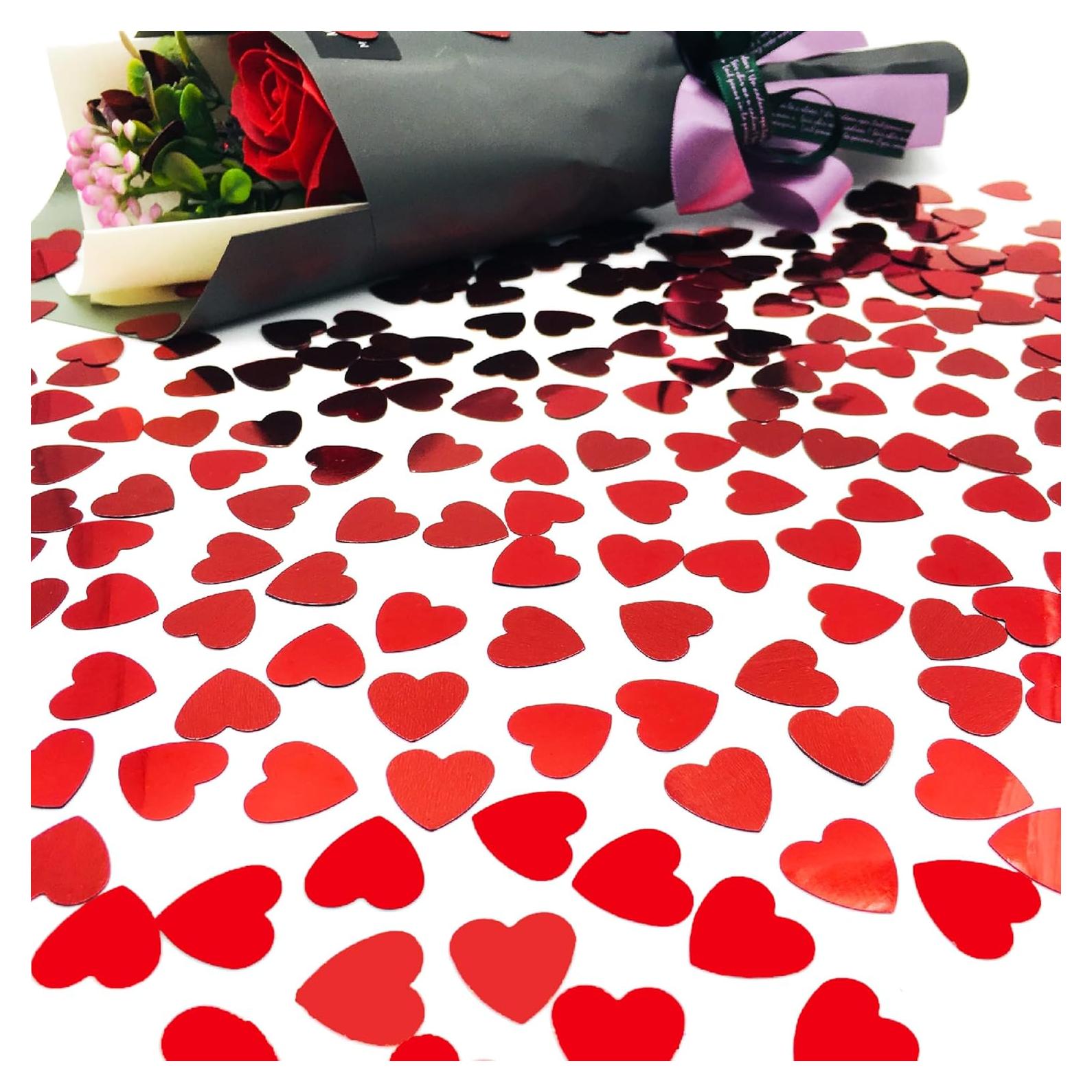 Confeti Metálico Corazón Rojo JNSAXMI para Fiestas