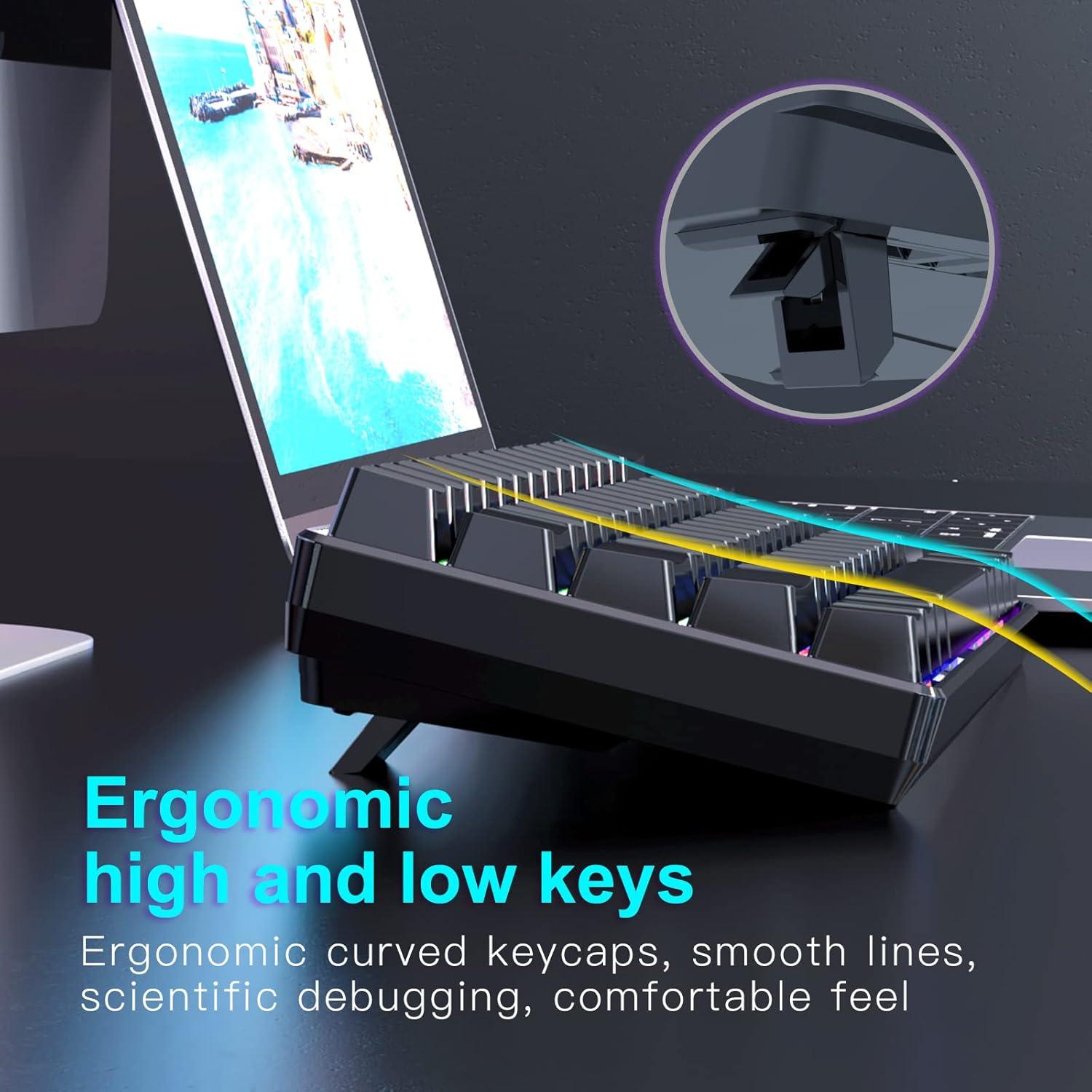 Teclado Mecánico Compacto 60% Winstar X44 Interruptor Azul