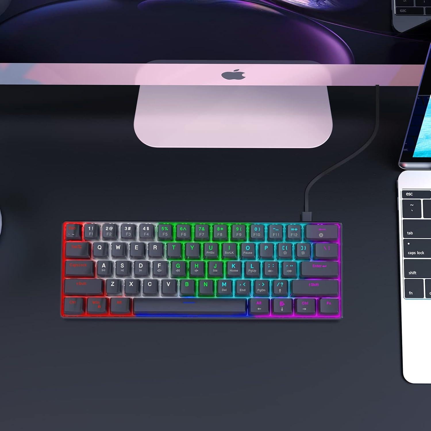 Teclado Mecánico Compacto 60% Winstar X44 Interruptor Azul