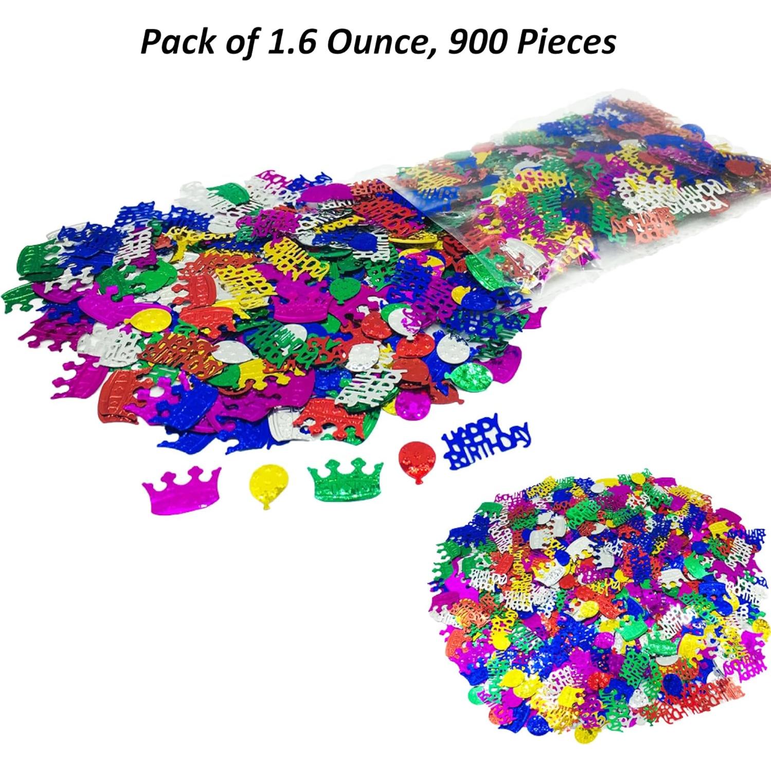 Confeti de Cumpleaños JNSAXMI Multicolor Metalizado 900 Piezas