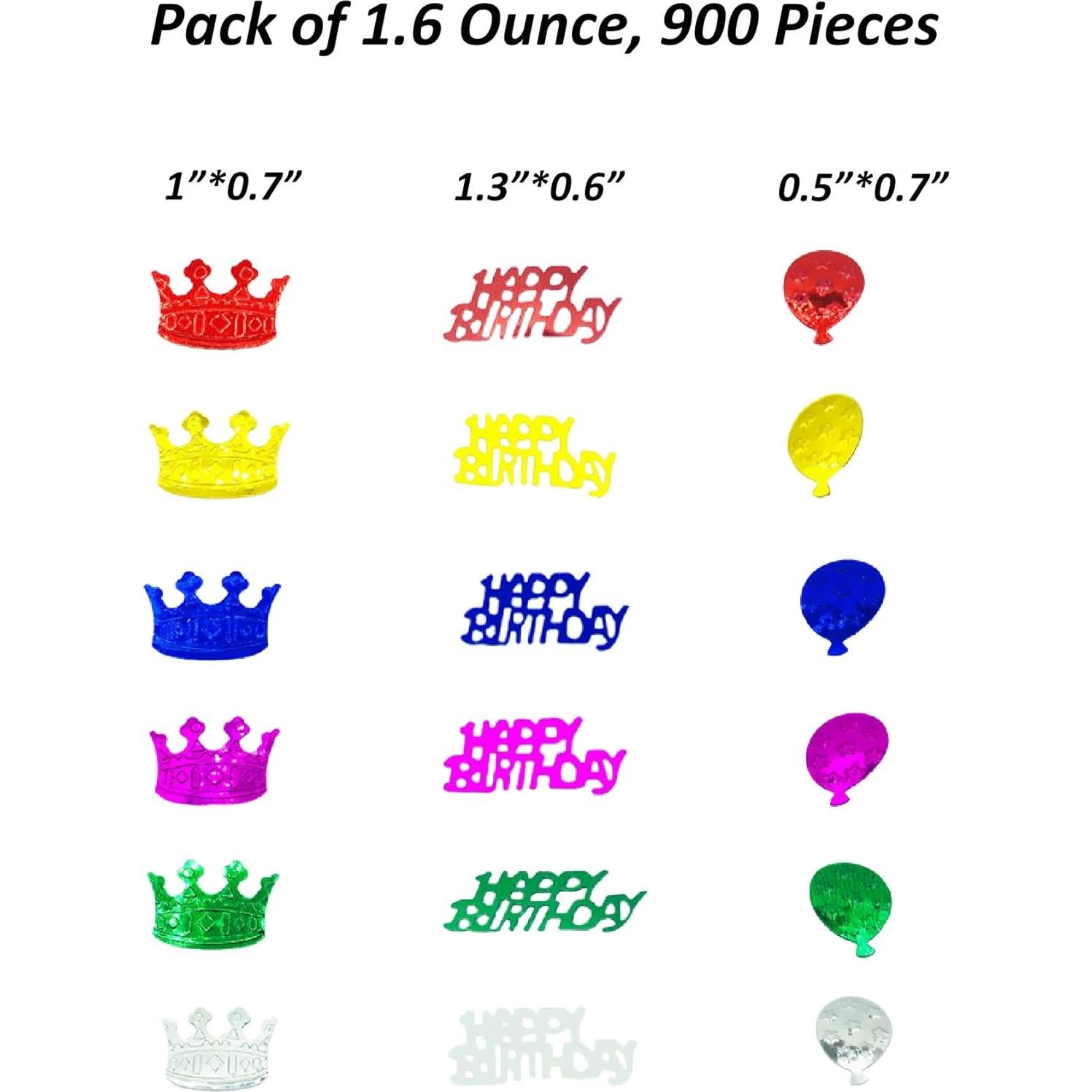 Confeti de Cumpleaños JNSAXMI Multicolor Metalizado 900 Piezas