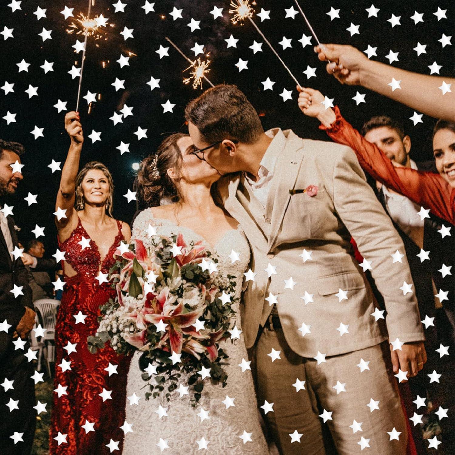 Confeti Estrella JNSAXMI Plateado 1.27 cm 1500 Piezas