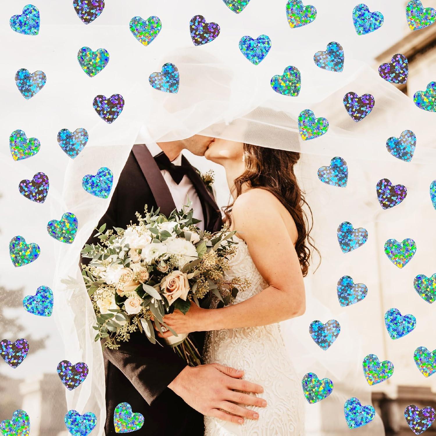 Confeti Metálico JNSAXMI Corazón Plateado 1500 Piezas