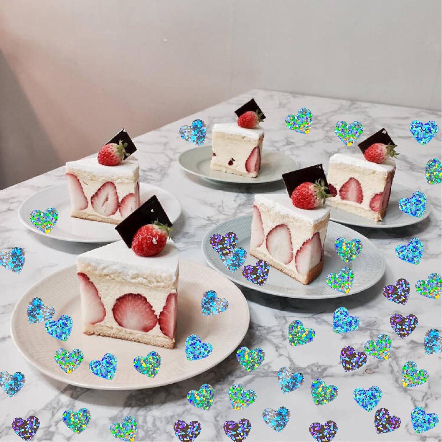 Confeti Metálico JNSAXMI Corazón Plateado 1500 Piezas