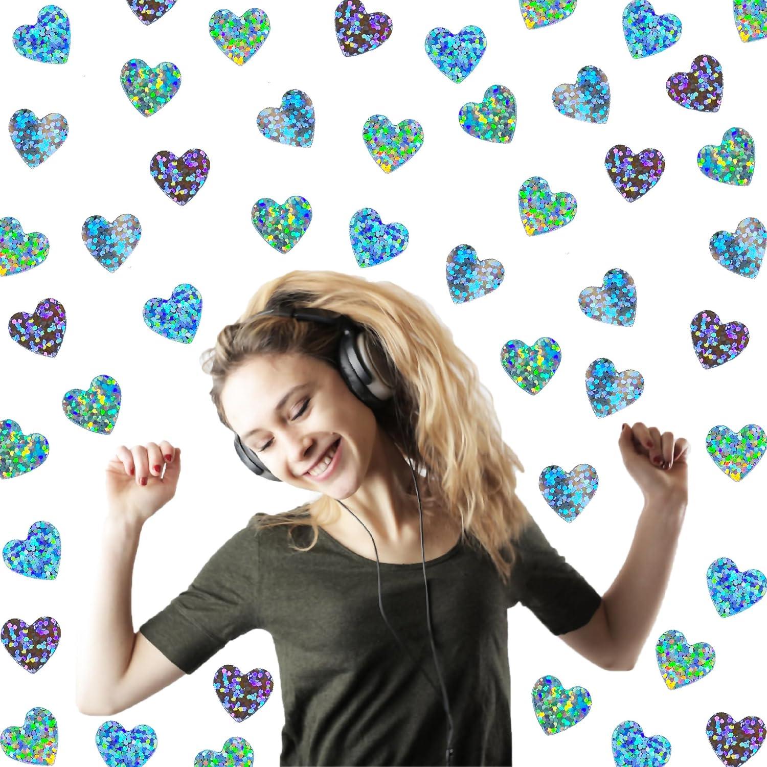 Confeti Metálico JNSAXMI Corazón Plateado 1500 Piezas