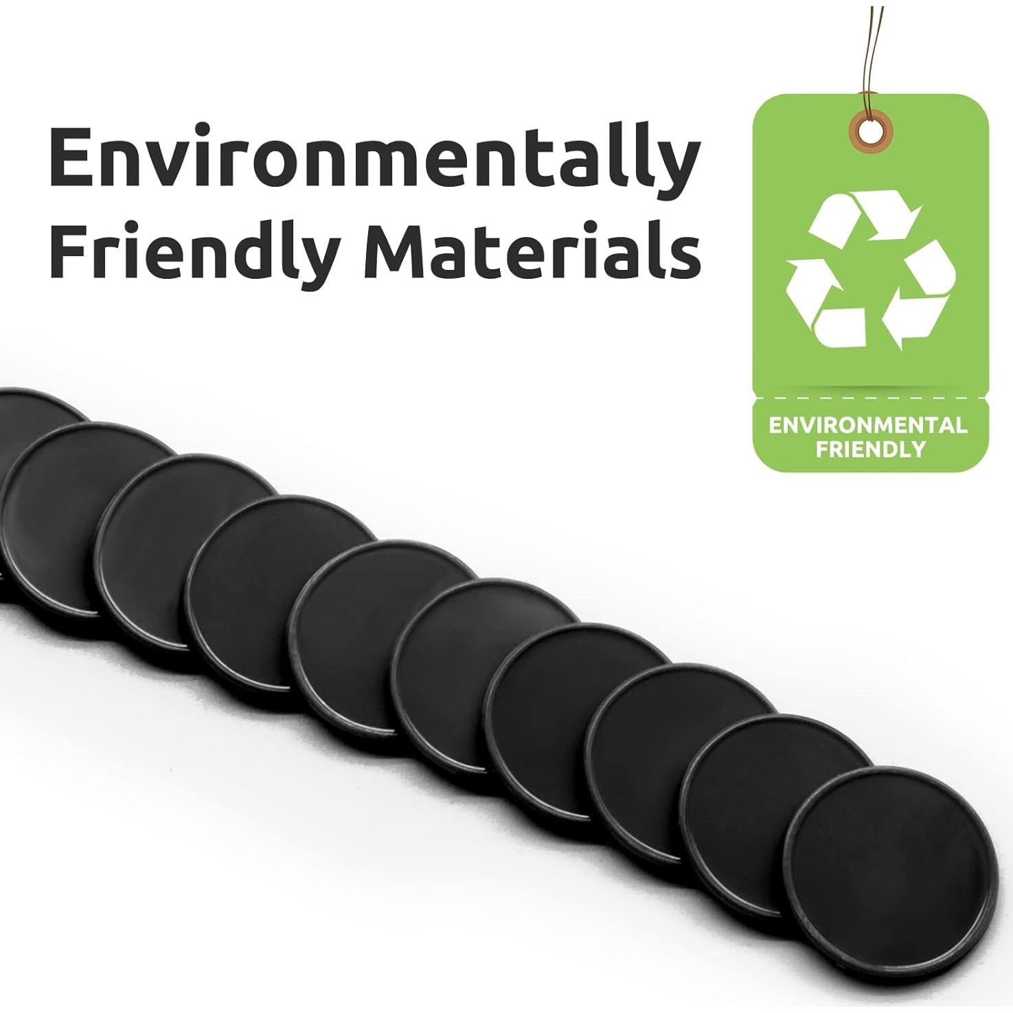 Juego de 100 fichas de plástico negro 25 mm con caja