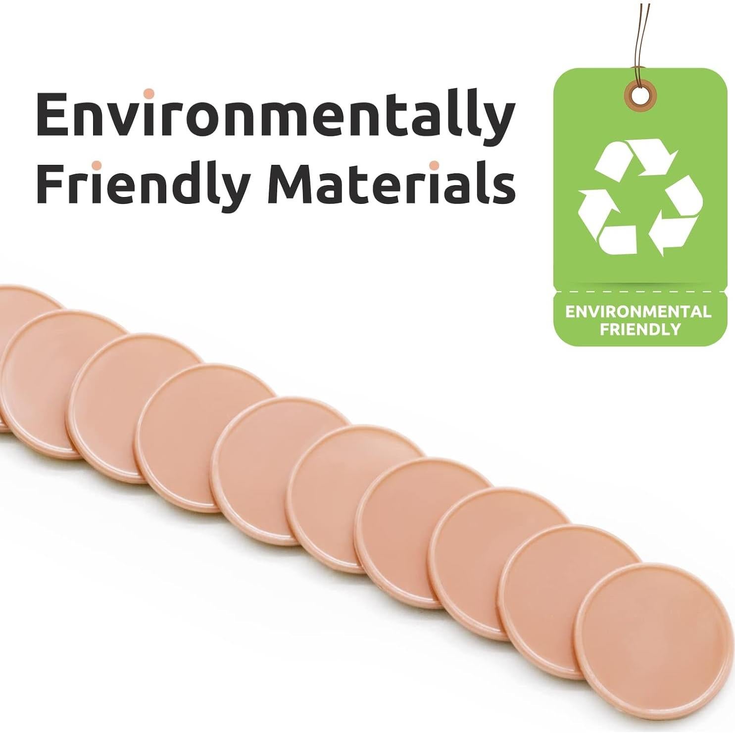 Juego de 100 Fichas de Plástico Durazno 25 mm para Aprendizaje