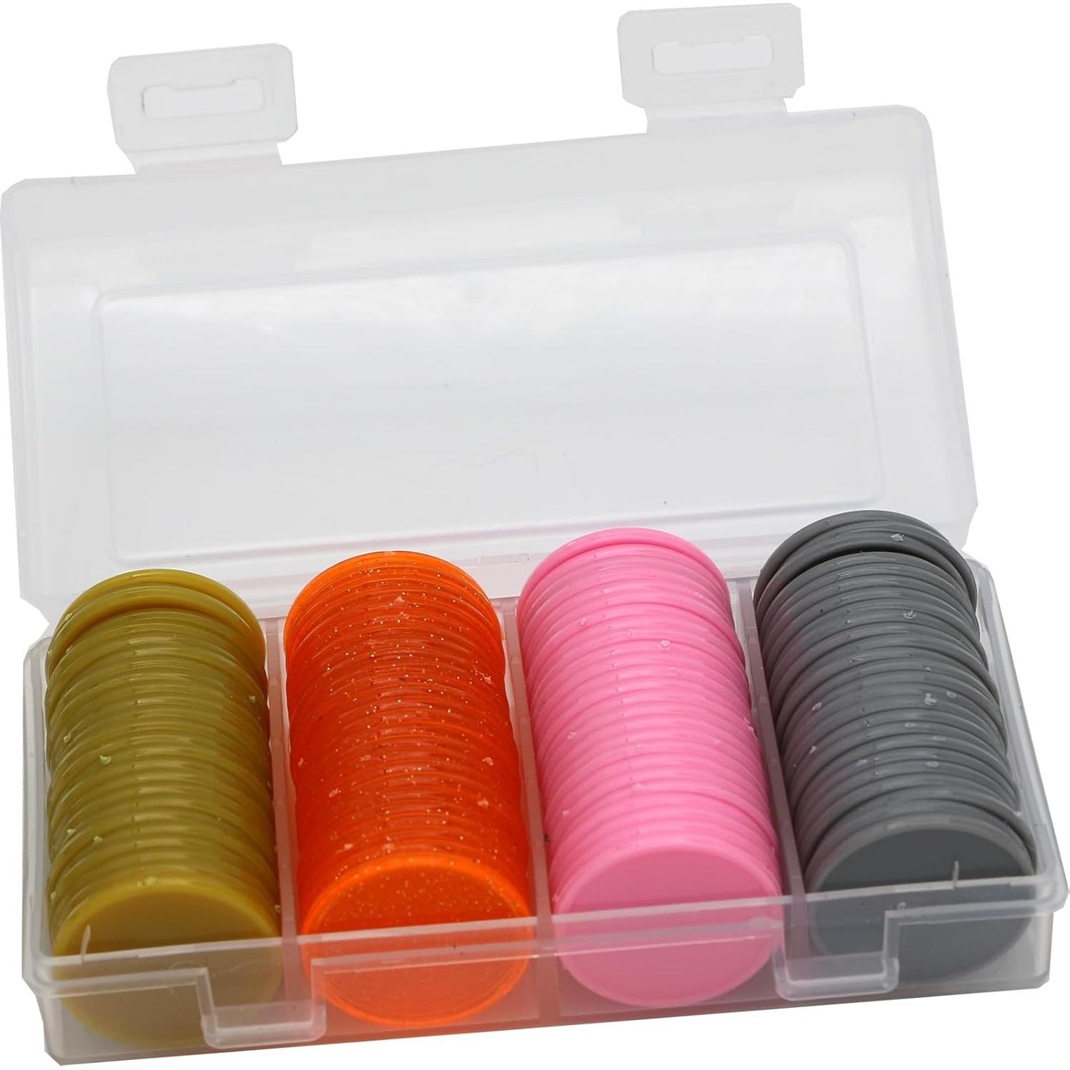 Juego de 100 Fichas de Póker Plástico 25mm con Caja