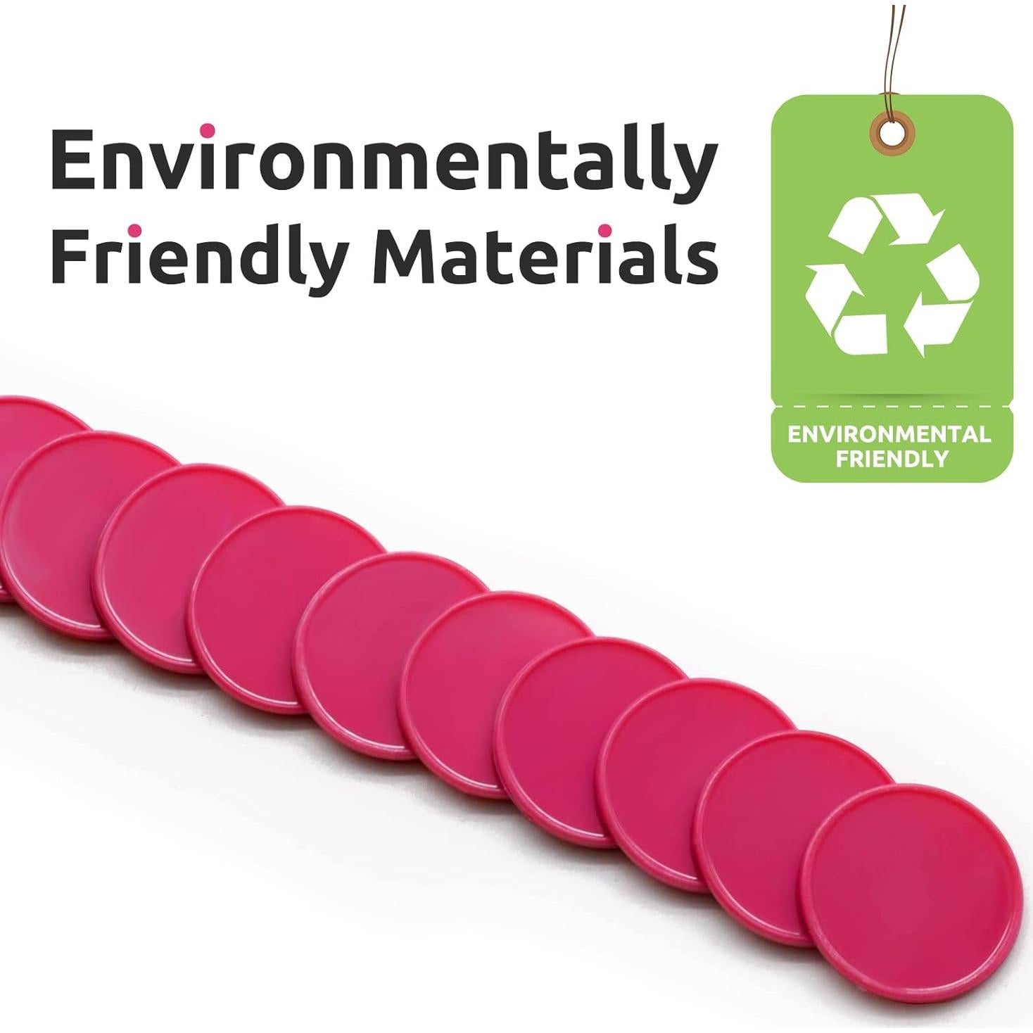 Juego de 100 Fichas de Plástico para Aprendizaje 25mm