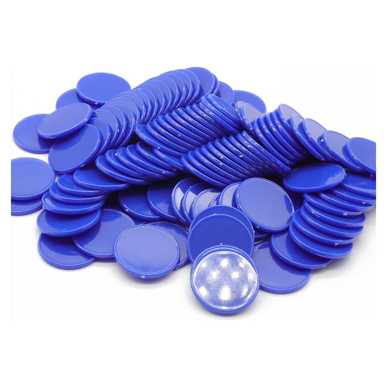 Juego de 100 Fichas de Plástico Azul para Aprendizaje 25 mm