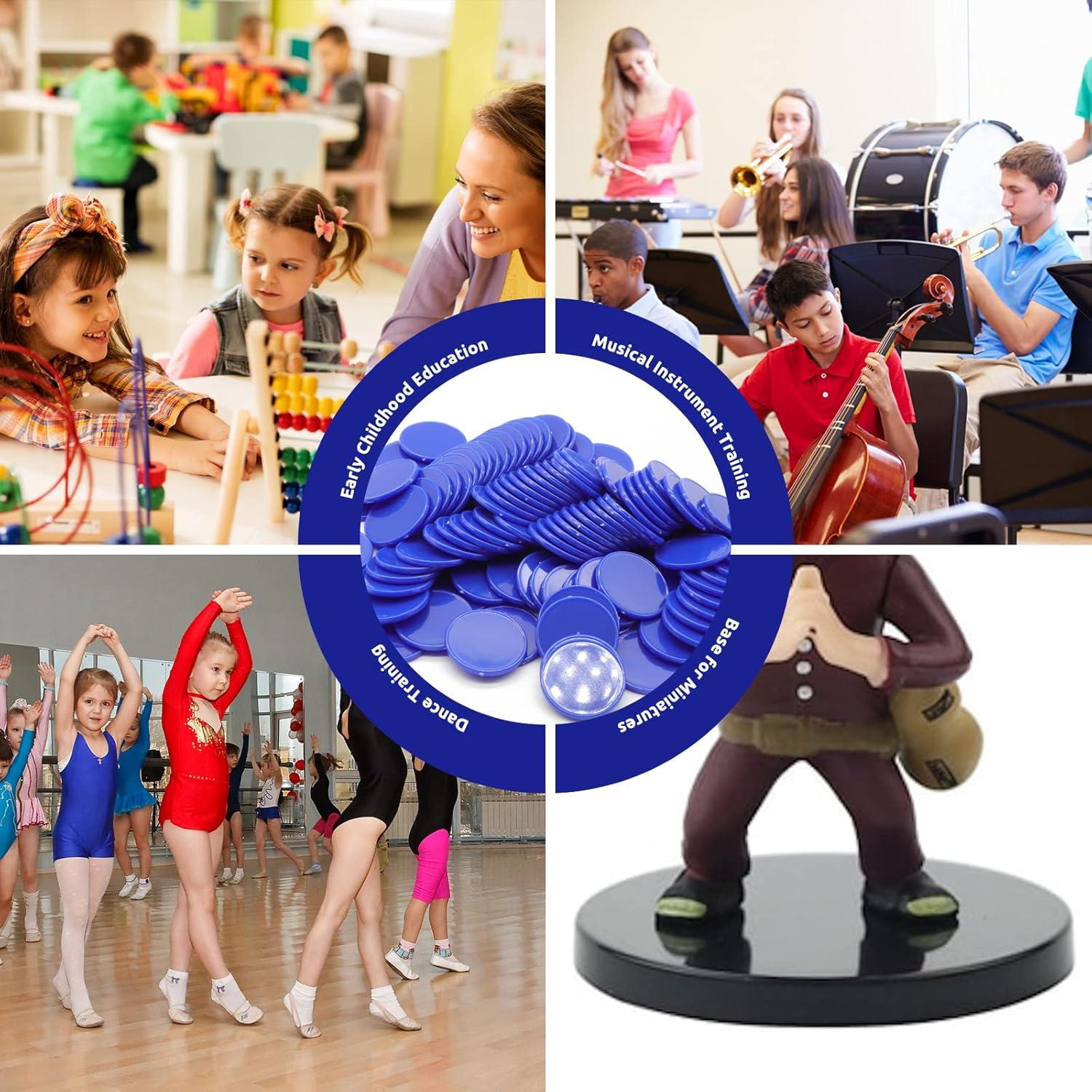 Juego de 100 Fichas de Plástico Azul para Aprendizaje 25 mm