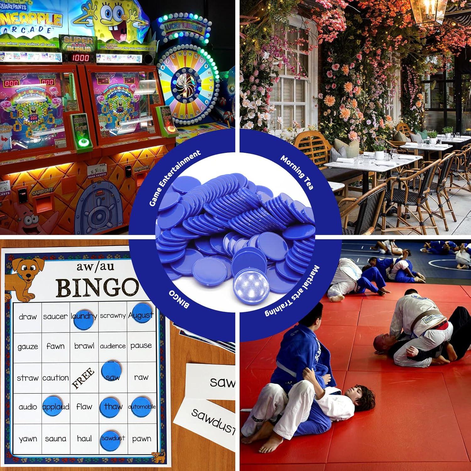 Juego de 100 Fichas de Plástico Azul para Aprendizaje 25 mm