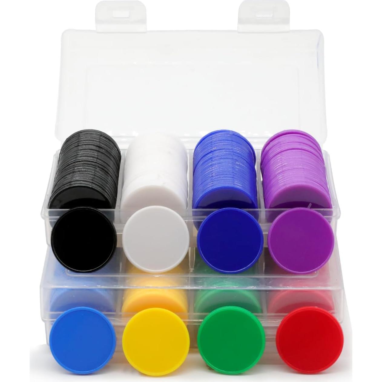 Juego de 100 Fichas de Plástico para Póker con Caja Negra