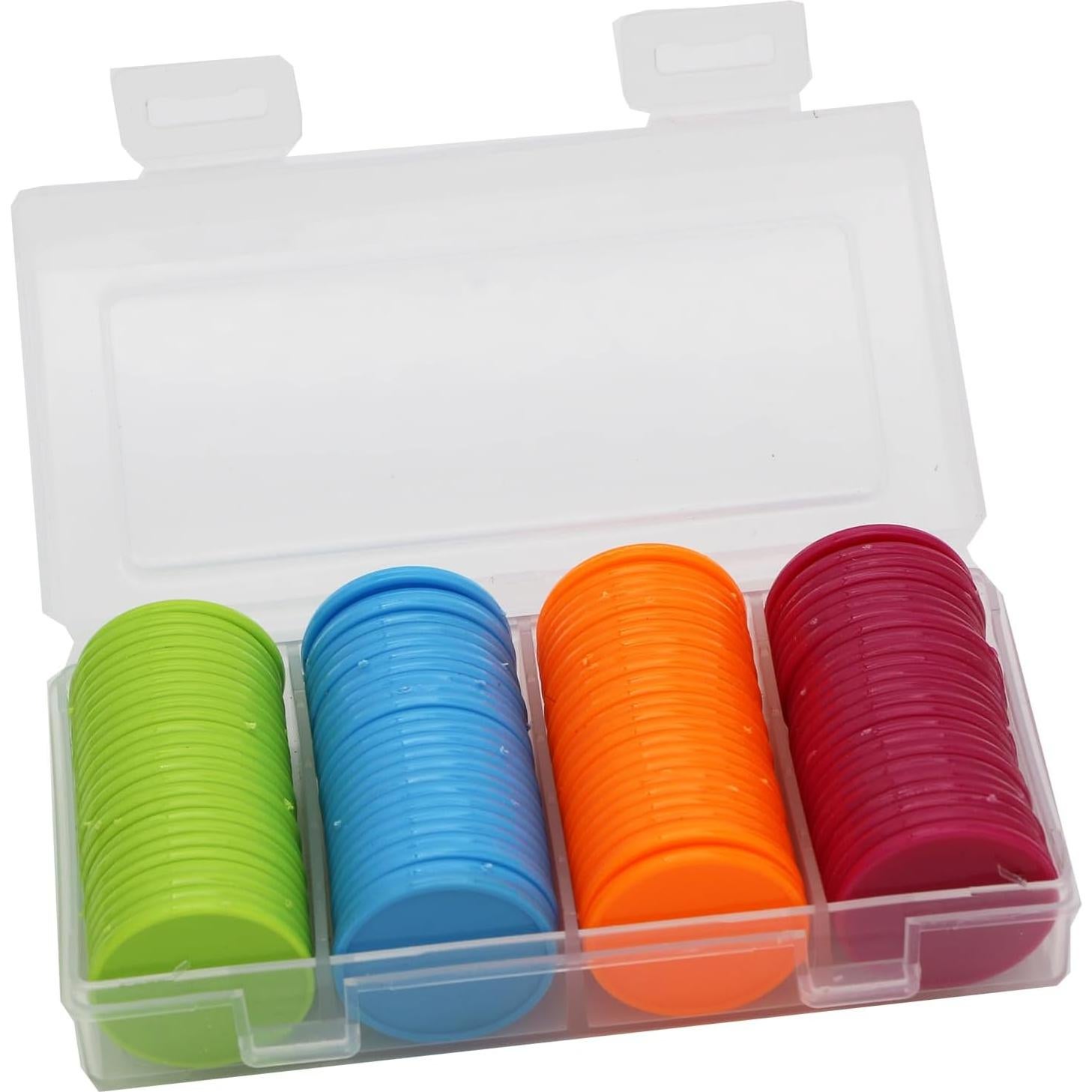 Juego de 100 Fichas de Plástico para Póker 25mm Colores