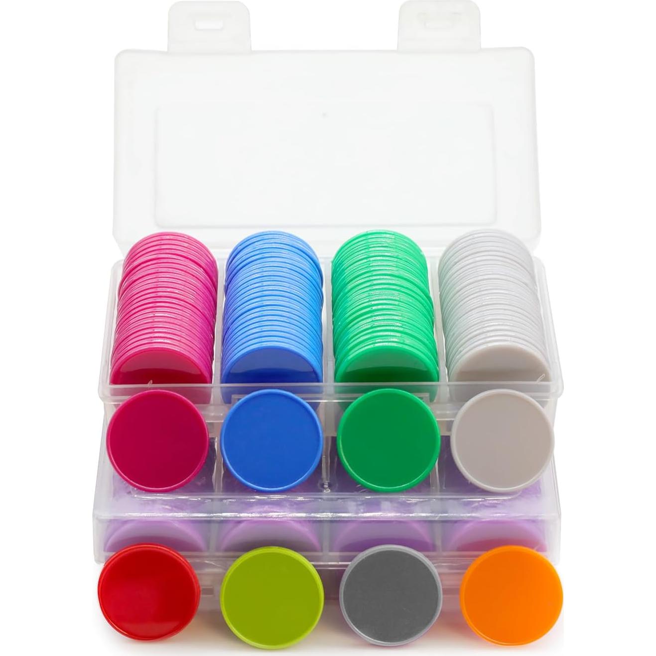 Juego de 100 Fichas de Plástico para Aprendizaje Gris 25 mm