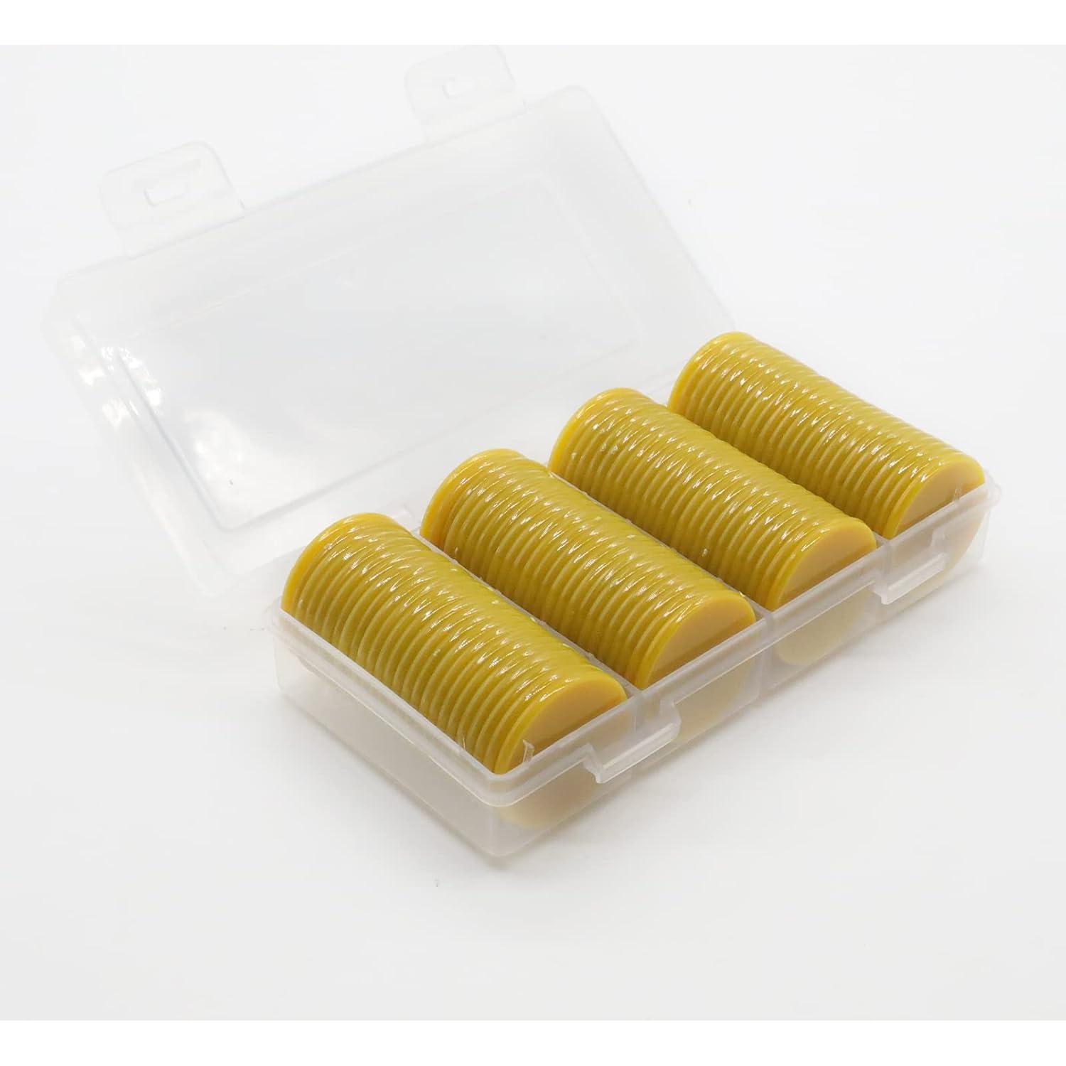 Juego de 100 Fichas de Plástico Mostaza 25 mm para Aprendizaje