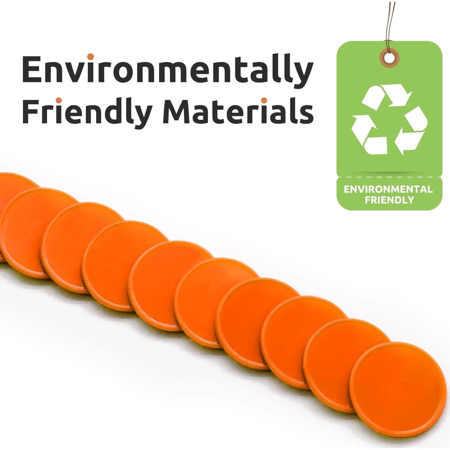 Juego de 100 Fichas de Plástico Naranja para Aprendizaje