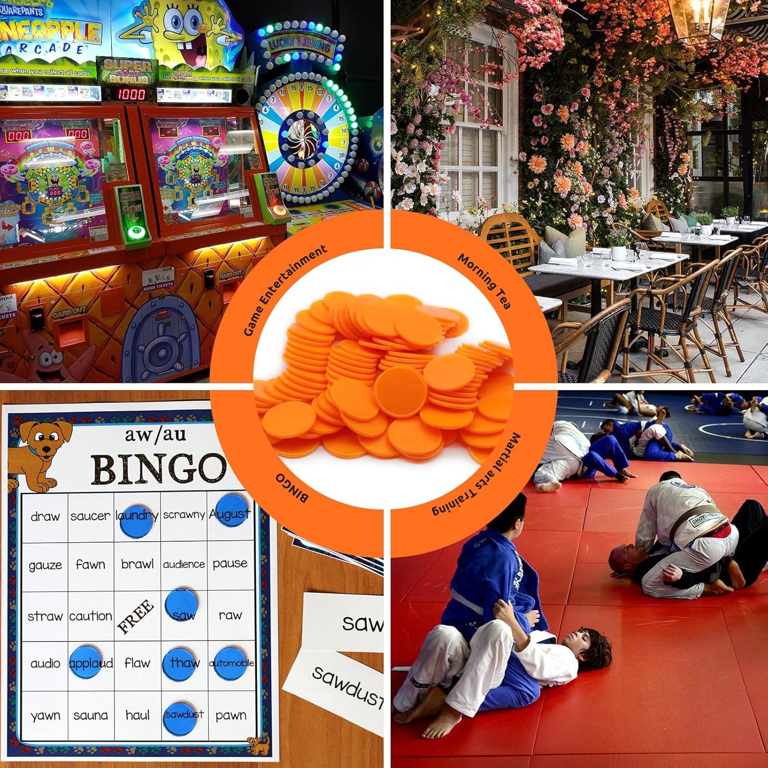 Juego de 100 Fichas de Plástico Naranja para Aprendizaje