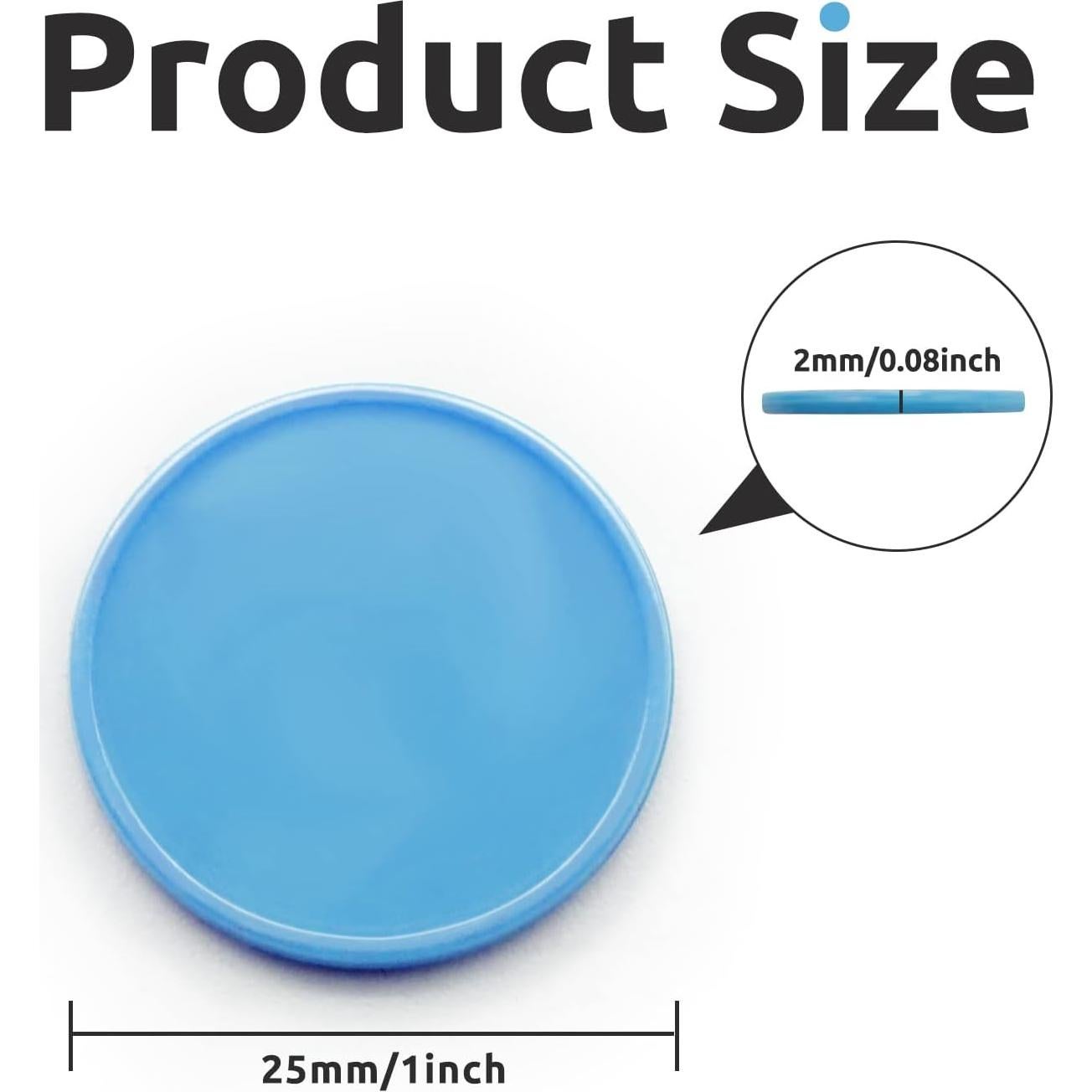 Juego de 100 Fichas de Plástico para Aprendizaje Azul 25 mm