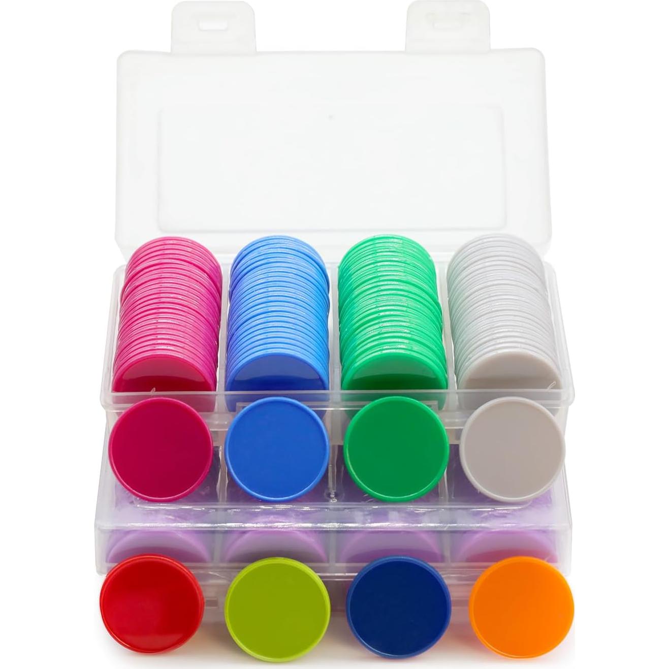 Juego de 100 Fichas de Plástico Azul para Aprendizaje 25 mm