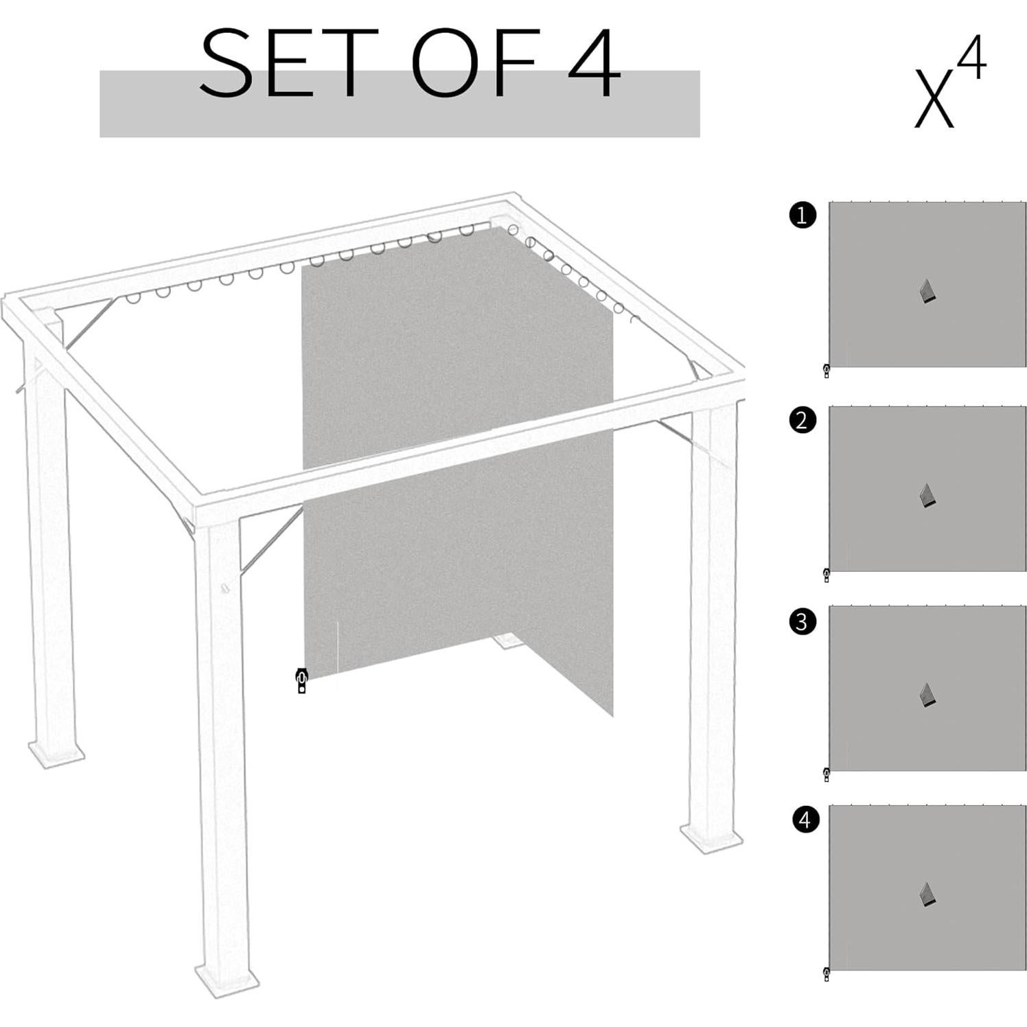 Cortinas Universales para Gazebo Outsunny 3.71 kg Gris Claro