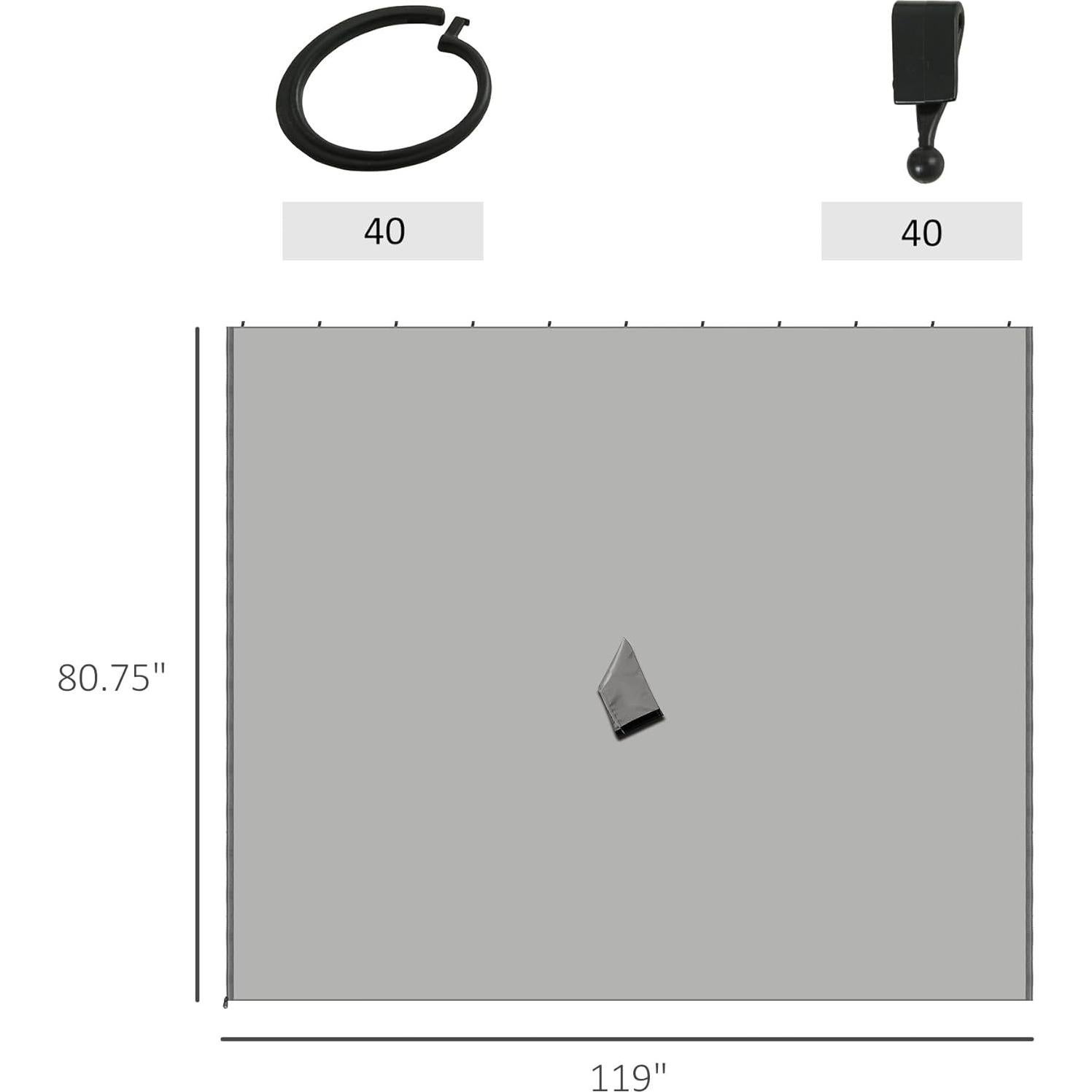 Cortinas Universales para Gazebo Outsunny 3.71 kg Gris Claro