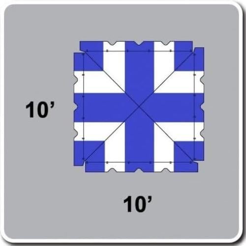 Carpa Superior 10x10 Pies TentandTable Vinilo 16oz Azul/Blanco
