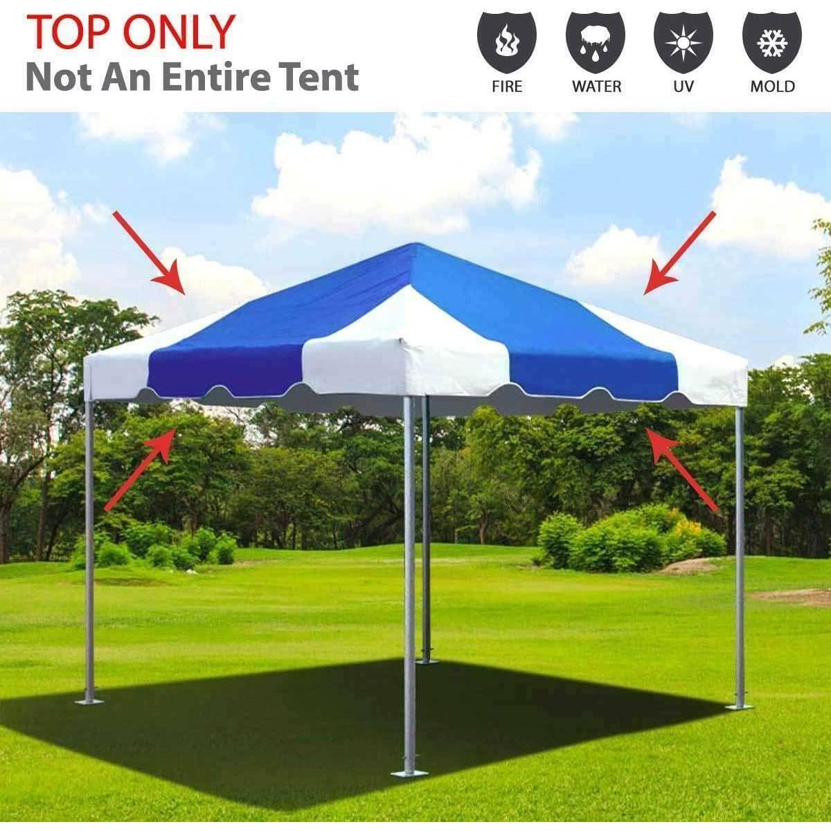 Carpa Superior 10x10 Pies TentandTable Vinilo 16oz Azul/Blanco