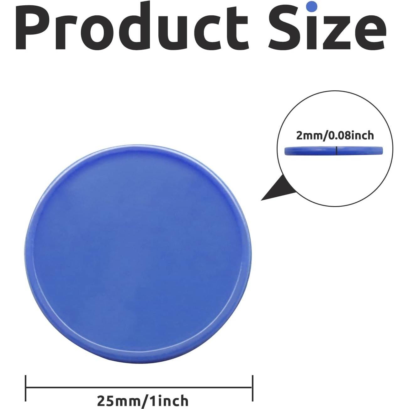 Juego de 100 Fichas de Plástico Azul Real 25 mm para Aprendizaje