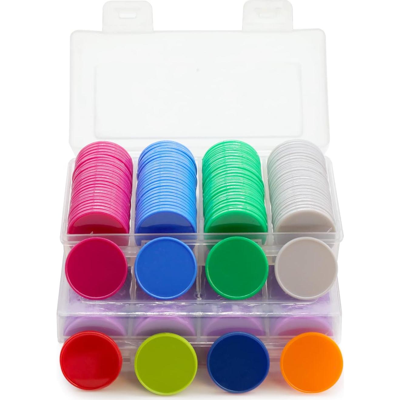 Juego de 100 Fichas de Plástico Azul Real 25 mm para Aprendizaje