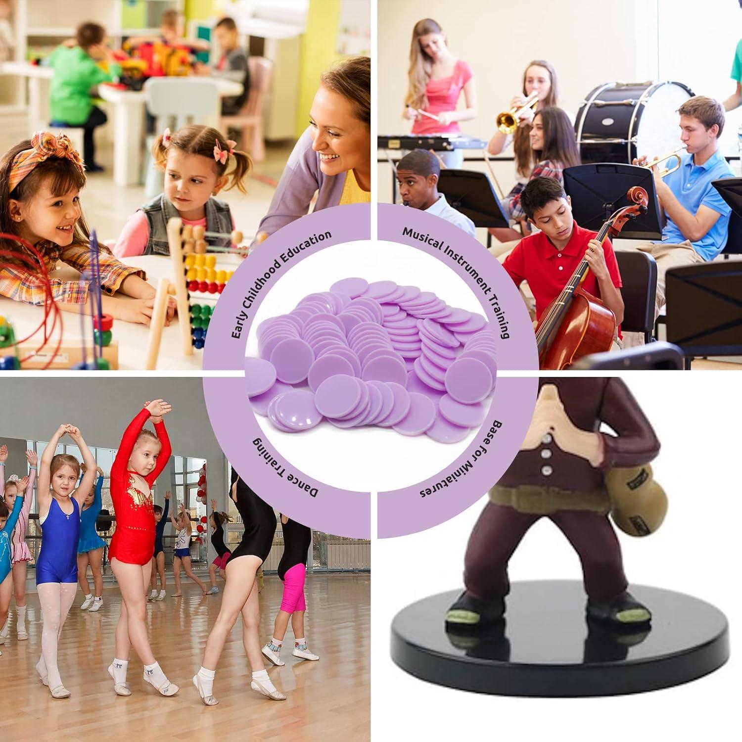 Juego de 100 Fichas de Plástico Cardo 25 mm para Aprendizaje