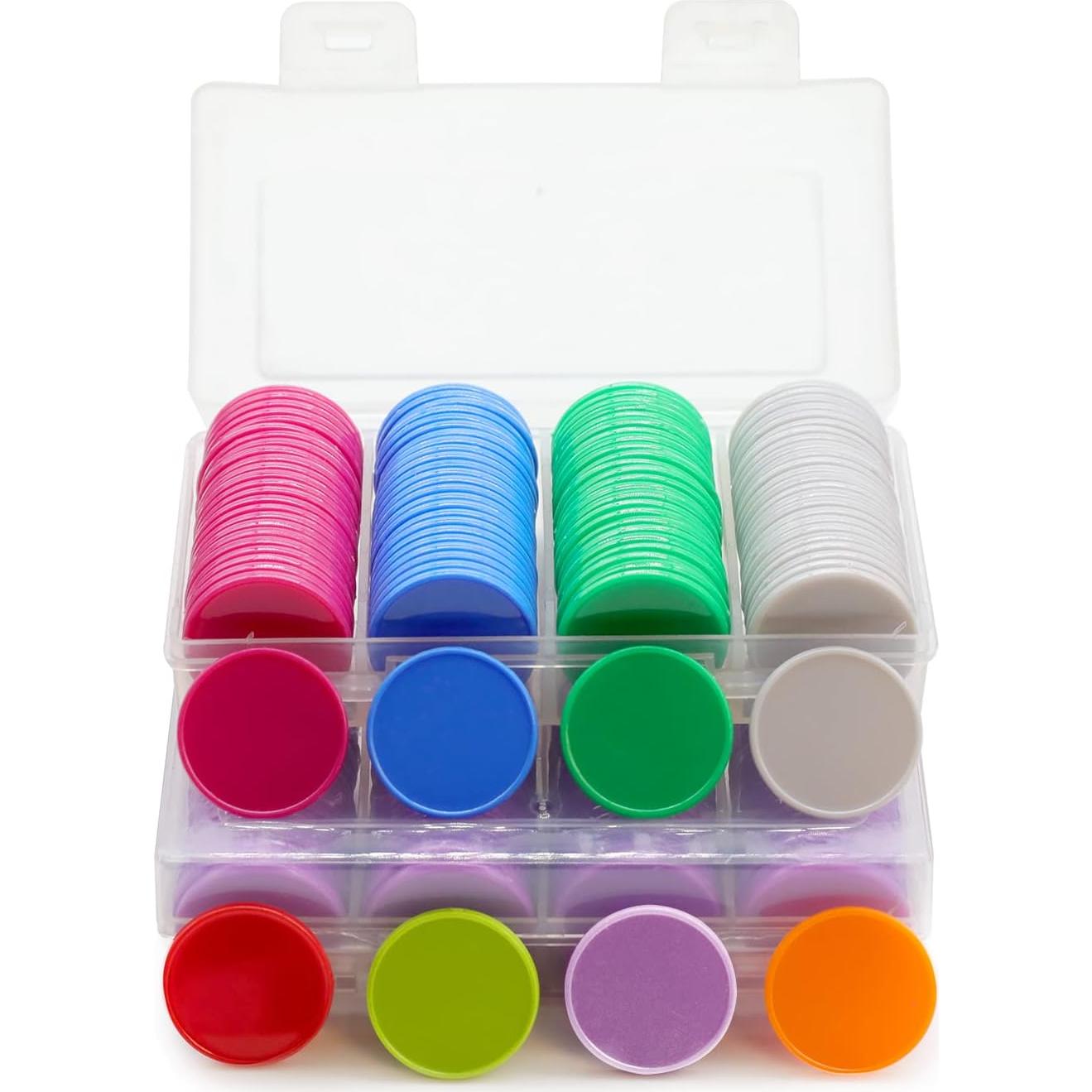 Juego de 100 Fichas de Plástico Cardo 25 mm para Aprendizaje