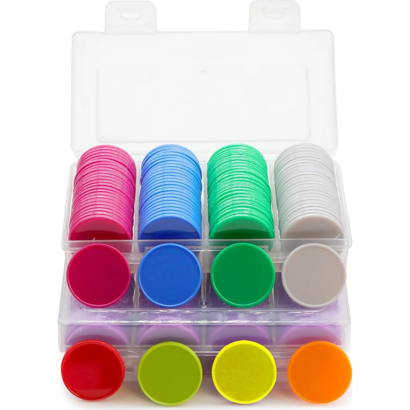 Juego de 100 Fichas de Plástico Verde para Aprendizaje 25 mm