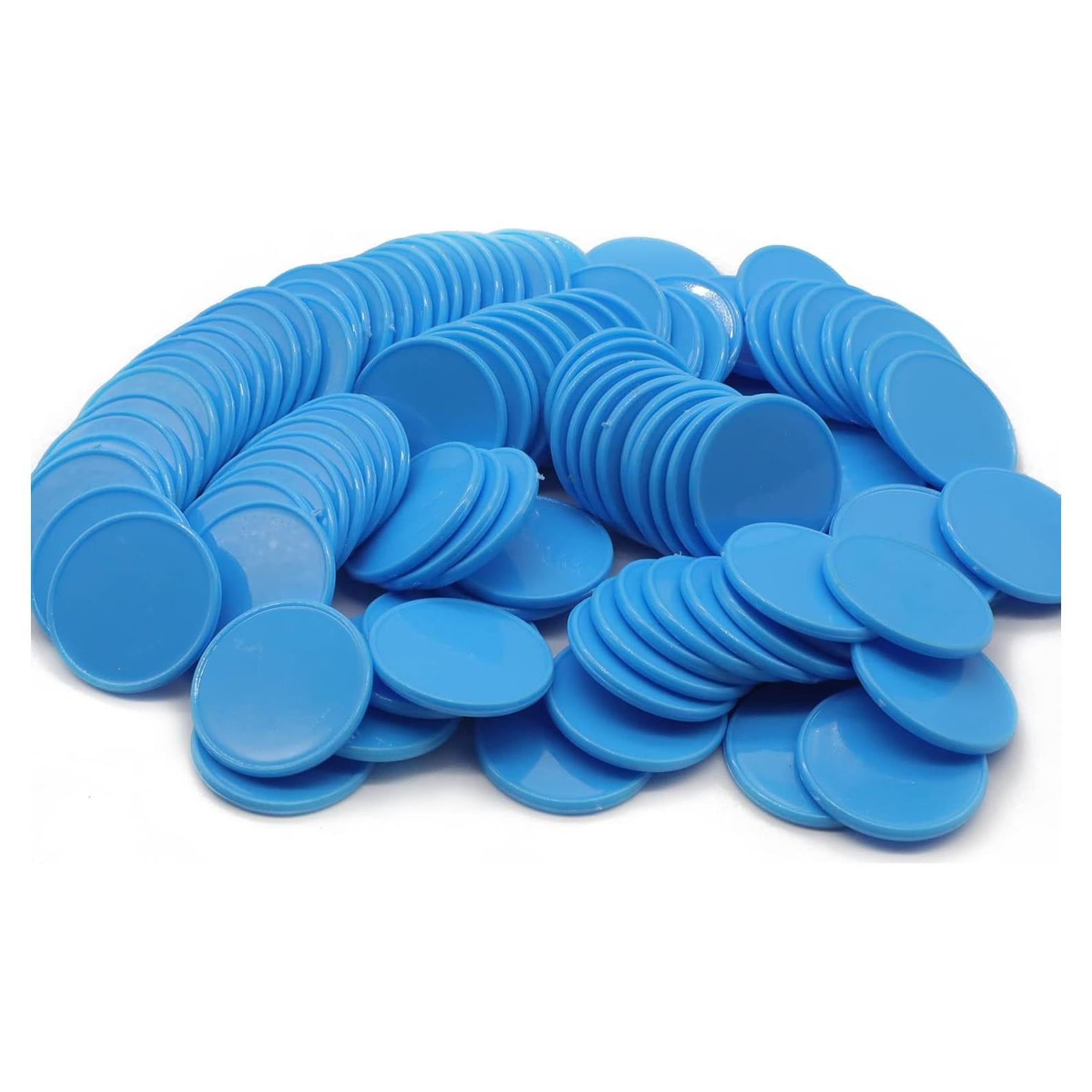 Juego de 100 Fichas de Plástico para Aprendizaje Azul 25 mm