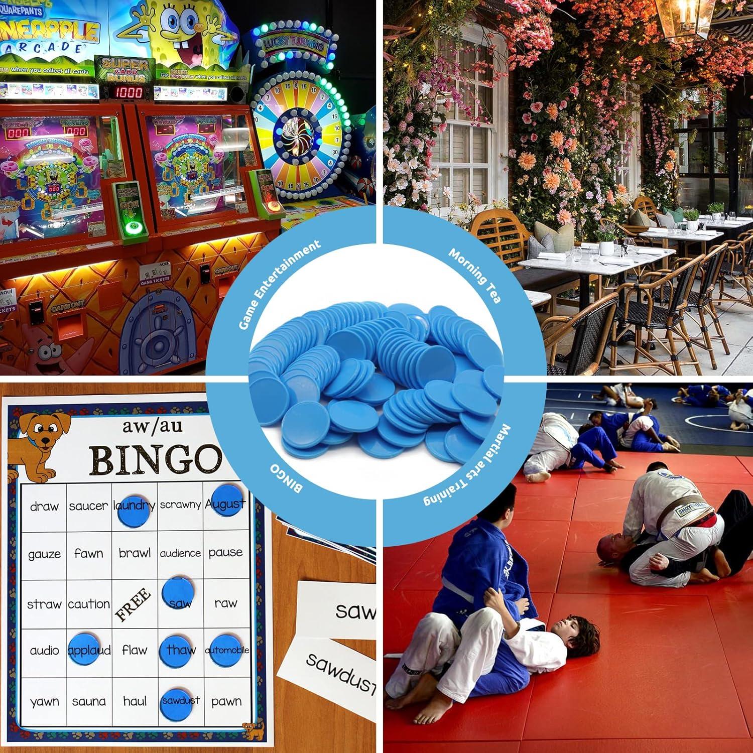 Juego de 100 Fichas de Plástico para Aprendizaje Azul 25 mm