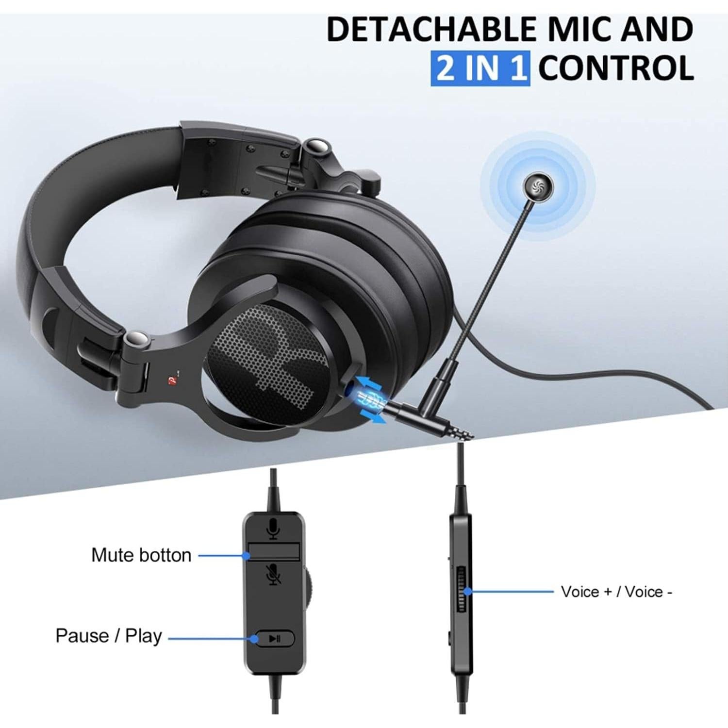 Auriculares Prosonic DJ2-KG con micrófono boom y control de volumen