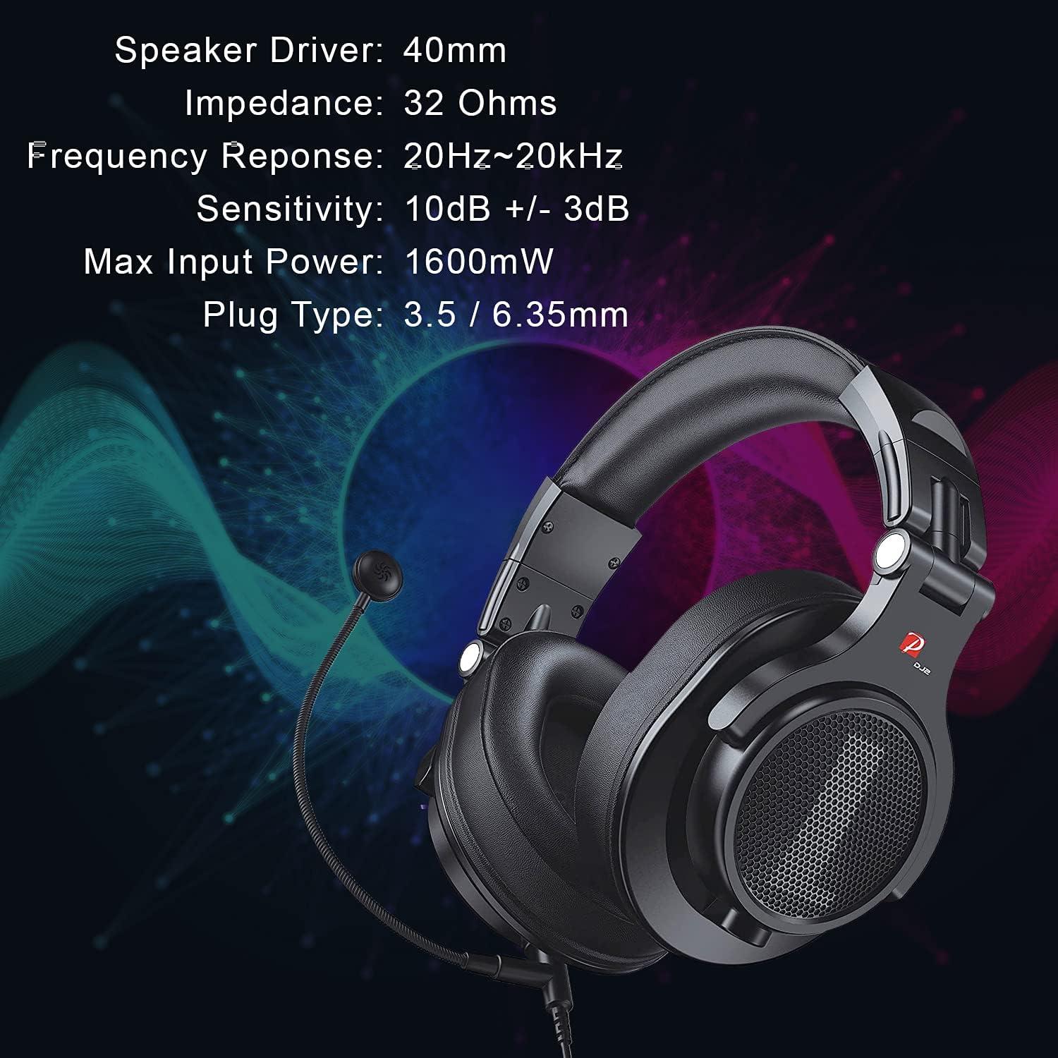 Auriculares Prosonic DJ2-KG con micrófono boom y control de volumen
