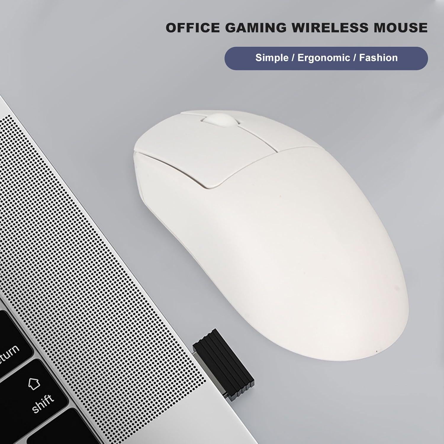 Ratón Gaming Zunate 1200 DPI Inalámbrico Ergonomico Blanco