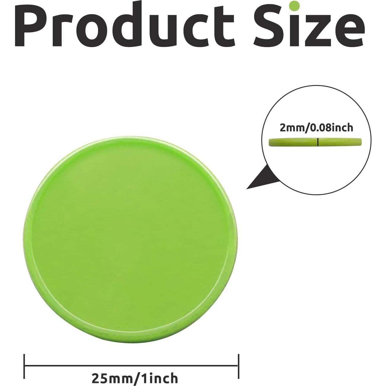 Juego de 100 Fichas de Plástico Verde Césped 25 mm