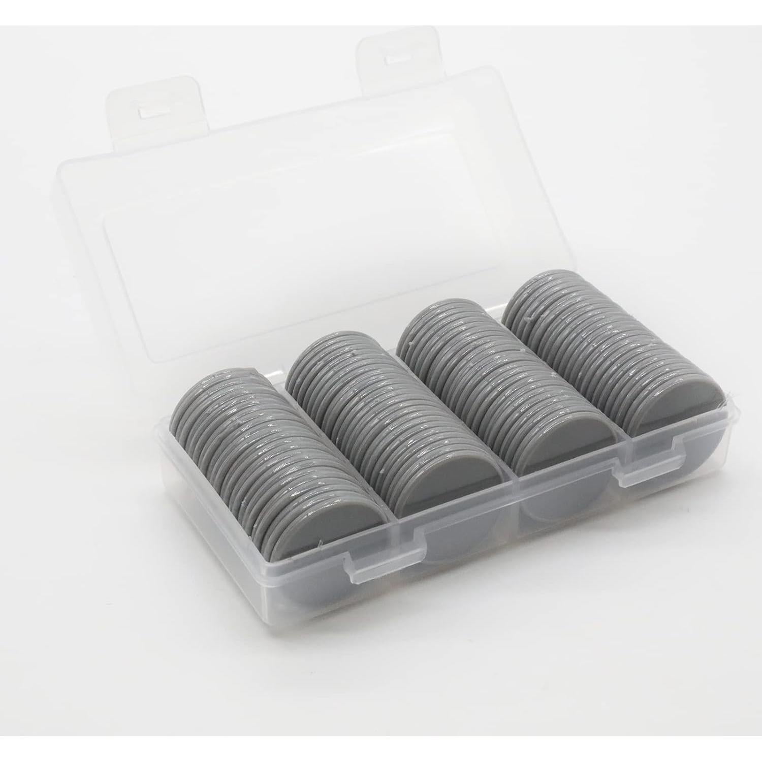Juego de 100 Fichas de Plástico para Aprendizaje 25 mm Gris